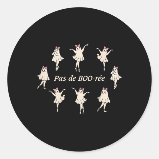 Pas de Boo-rée Funny Ballet Spooky Ghosts Dance Ha Ronde Sticker (Voorkant)