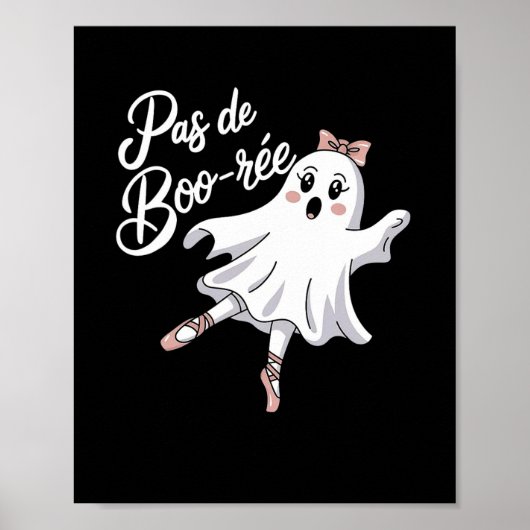 Pas de Boo-rée Funny Byllet Ghosts Halloween Dance Poster (Voorkant)