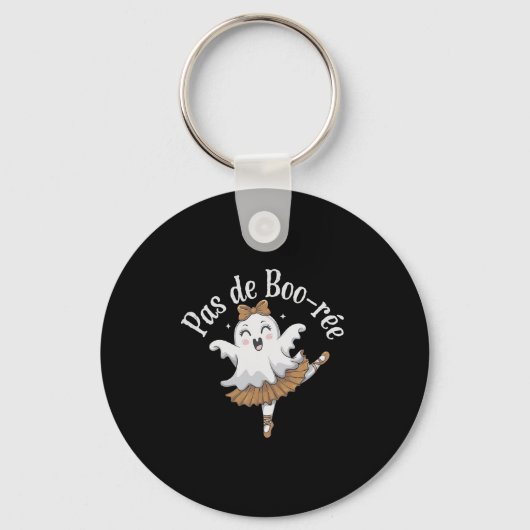 Pas de Boo-rée Funny Byllet Ghosts Halloween Dance Sleutelhanger (Voorkant)