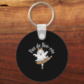 Pas de Boo-rée Funny Byllet Ghosts Halloween Dance Sleutelhanger (Voorkant)