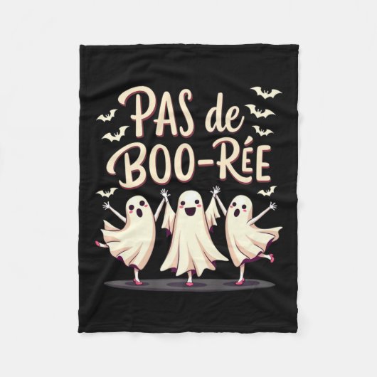 Pas De Boo-rée Ghost Ballet Dancer Halloween Dance Fleece Deken (Voorkant)