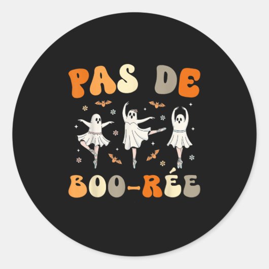 Pas De Boo-rée Ghost Ballet Dancer Halloween Dance Ronde Sticker (Voorkant)