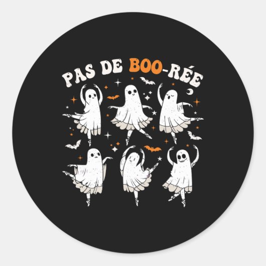 Pas De Boo-rée Ghost Ballet Dancer Halloween Dance Ronde Sticker (Voorkant)