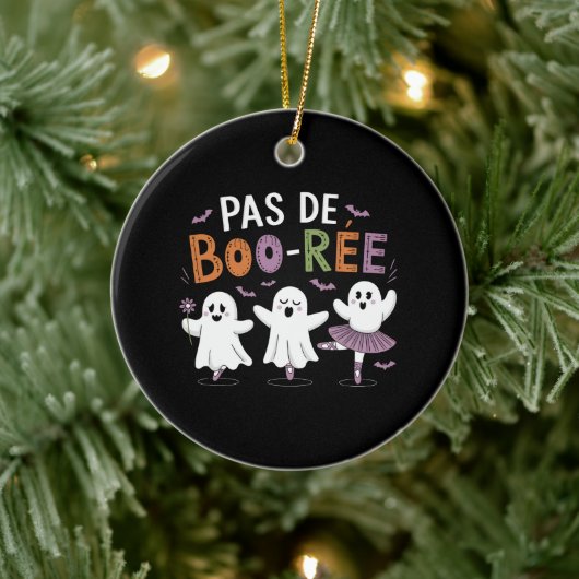 Pas de BOO-ree Ghost Ballet Dansleraar Keramisch Ornament (Boom)