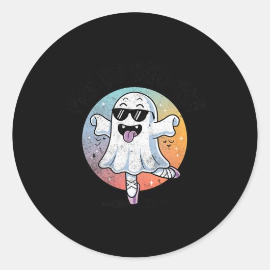 Pas de Boo Ree Grappig Ghost Dance Ballet Hallowee Ronde Sticker (Voorkant)