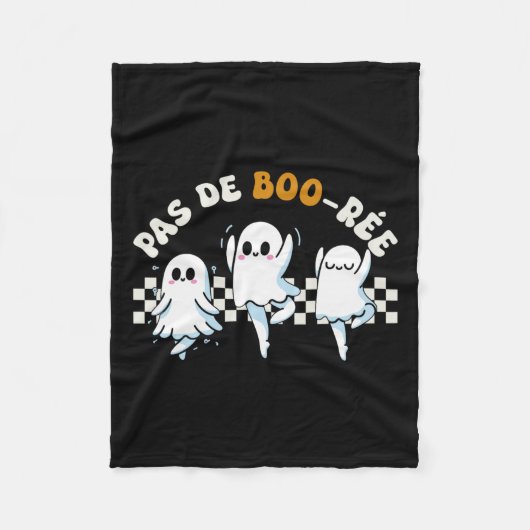 Pas De Boo-rée Spooky Halloween Ghost Ballet Dans Fleece Deken (Voorkant)