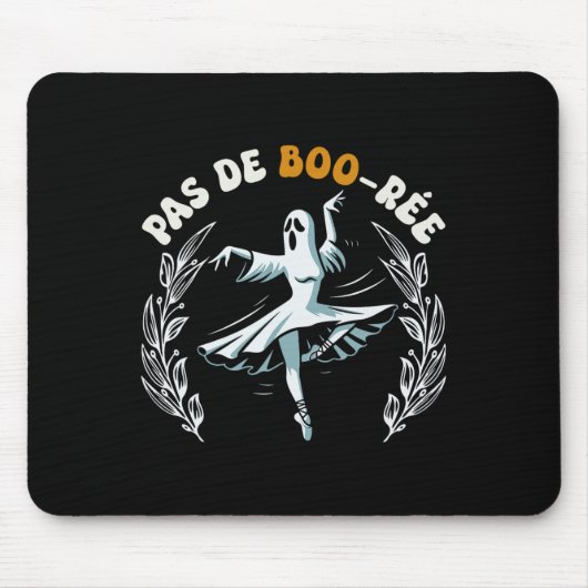 Pas De Boo-rée Spooky Halloween Ghost Ballet Dans Muismat (Voorkant)