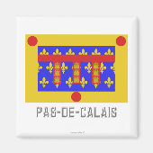 Pas-de-Calais vlag met naam Magneet (Voorkant)