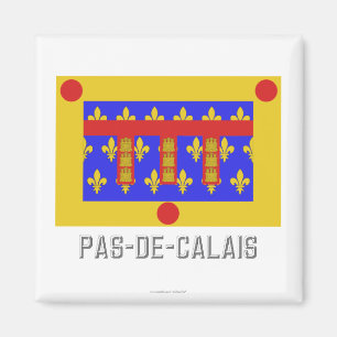 Pas-de-Calais vlag met naam Magneet