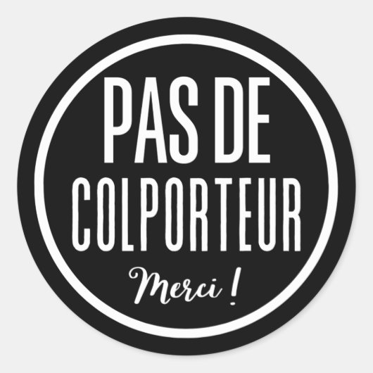 Pas de Colporteur-teken Ronde Sticker (Voorkant)