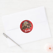 Pas de Dag van de Valentijn Chocolade Chipmunk aan Ronde Sticker (Envelop)