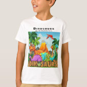 Pas de dinosaurussen aan op het pad van de vulkaan t-shirt (Voorkant)