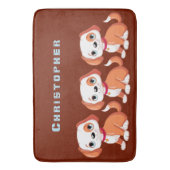 Pas de donkere rode Oranje achtergrond van Cute Pu Badmat (Voorkant Verticaal)