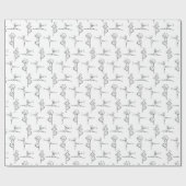 Pas de Doodle Ballerina Ballet Dancer Overweging Cadeaupapier (Vlak)