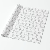 Pas de Doodle Ballerina Ballet Dancer Overweging Cadeaupapier (Uitgerold)