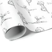 Pas de Doodle Ballerina Ballet Dancer Overweging Cadeaupapier (Rol Hoek)