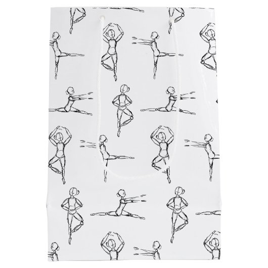 Pas de Doodle Ballerina Ballet Dancer Overweging Medium Cadeauzakje (Achterkant)