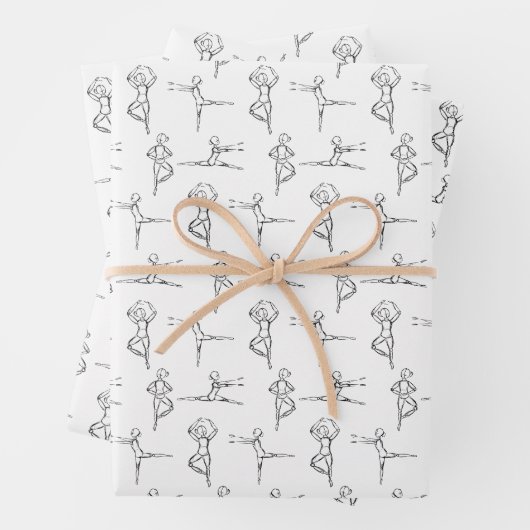 Pas de Doodle Ballerina Sketch Gift Wrap Inpakpapier Vel (In situ)