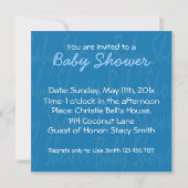 Pas de douche van Baby Boy Blue sparkles Invitatio Kaart (Achterkant)
