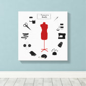 Pas de Druk van het Canvas van het Etiket aan (Insitu (Houten vloer))