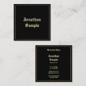 Pas de Elegant Gold Old English Script Sjabloon aa Vierkante Visitekaartje (Voorkant / Achterkant)