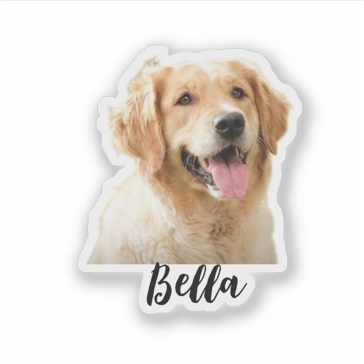 Pas de foto van uw huisdier aan met naam sticker (Voorkant)