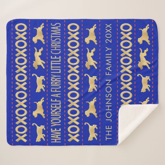 Pas de "Furry Little Kerstmis"-knijper aan Sherpa Deken (Voorkant (horizontaal))