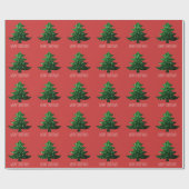 Pas de groene sparkle Red met de zachte kerstboom  Cadeaupapier (Vlak)