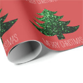 Pas de groene sparkle Red met de zachte kerstboom Cadeaupapier (Rol Hoek)