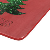 Pas de groene sparkle Red met de zachte kerstboom Snijplank (Hoek)