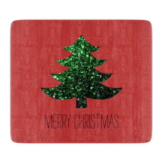 Pas de groene sparkle Red met de zachte kerstboom  Snijplank (Voorkant)