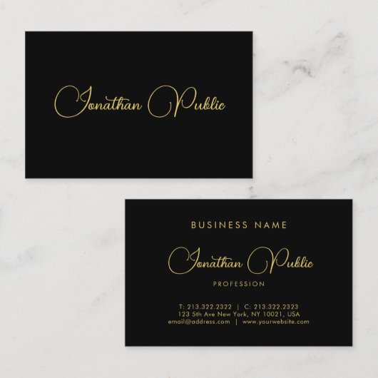 Pas de handgeschreven Sjabloon van de Naam van het Visitekaartje (Voorkant / Achterkant)