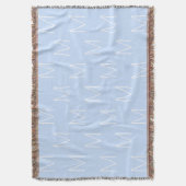 Pas de hemel blauw wit initiaal monogram aan deken (Voorkant Verticaal)