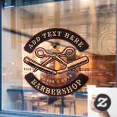 Pas de kapperszaak aan aan de voorkant raamsticker (Cafe Raam)