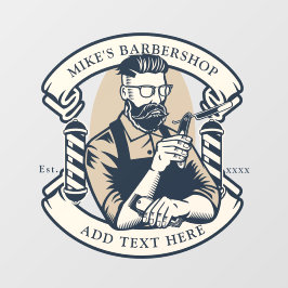 Pas de Kapperszaak Zijkant aan Raamsticker