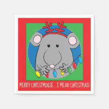 Pas de kerstcocktail Napkins Christmouse aan