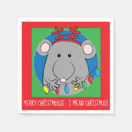 Pas de kerstcocktail Napkins Christmouse aan Servet