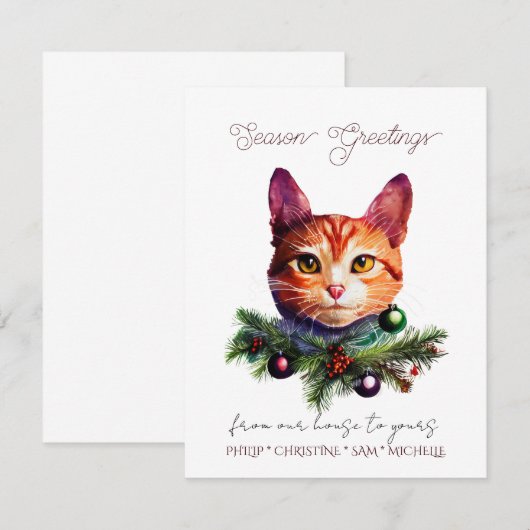 Pas de kerstmis van de Oranje kat aan (Voorkant / Achterkant)