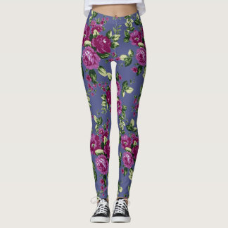 Pas de kleur aan en kies deze - Paarse Floral Yoga Leggings
