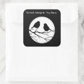 Pas de Kleur Twee Vogels in de Natuur van de Boom  Vierkante Sticker (Tas)