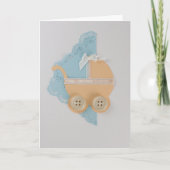 Pas de kleurenstroller van het Perzikkleurtje aan Kaart (Voorkant)