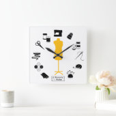 Pas de klok van het Etiket-vierkant aan (Huis)