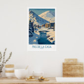 Pas de la Casa Andorra Kunstprint Winterdorp Poster (Keuken)