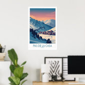 Pas de la Casa Andorra Poster Pyreneeën Skigebied (Thuiskantoor)