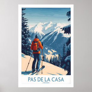 Pas de la Casa Andorra Ski Print Pyreneeën Winter