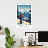 Pas de la Casa Andorra Ski Print Pyreneeën Winter (Thuiskantoor)
