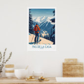 Pas de la Casa Andorra Ski Print Pyreneeën Winter (Keuken)