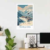 Pas de la Casa Andorra Skigebied Kunstprint Poster (Thuiskantoor)