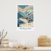 Pas de la Casa Andorra Skigebied Kunstprint Poster (Keuken)