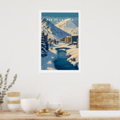 Pas de la Casa Pyreneeën Skidorp Uitzicht Print Wi (Keuken)